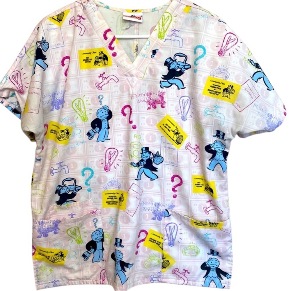 Monopoly Scrub Top Pink Small